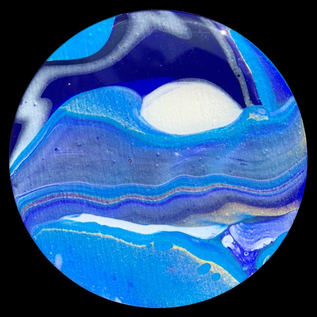 Blue Orca 1 Fluid Art Coaster