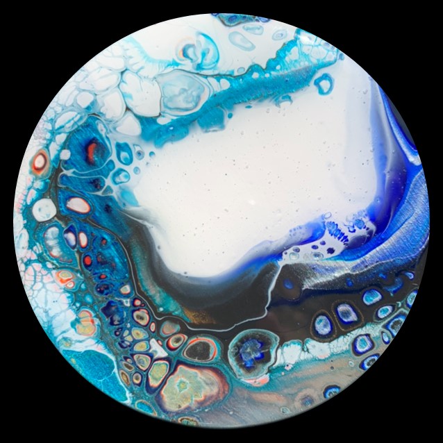Cloudy Mountain 2 Fluid Art Coaster