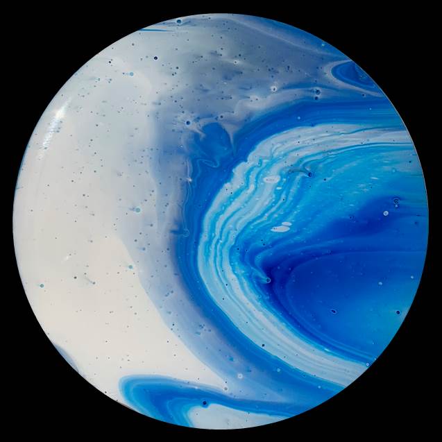 Baby Blues 5 Fluid Art Coaster