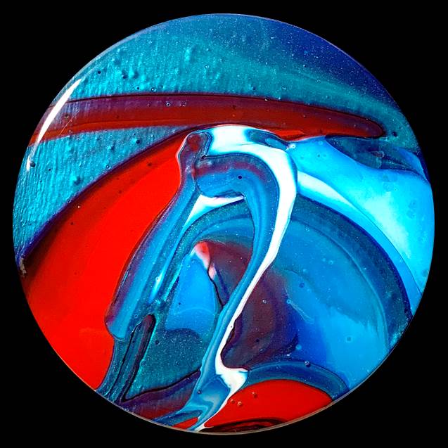 Fire and Ice 15 Fluid Art Coaster