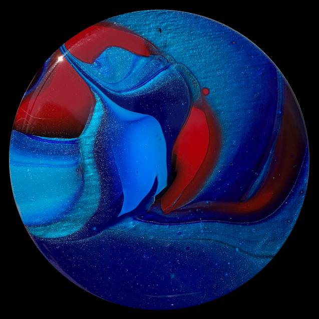 Fire and Ice 4 Fluid Art Coaster