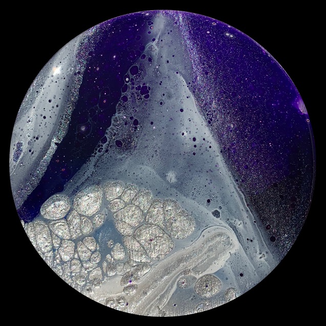 Winter Twilight 3 Fluid Art Coaster