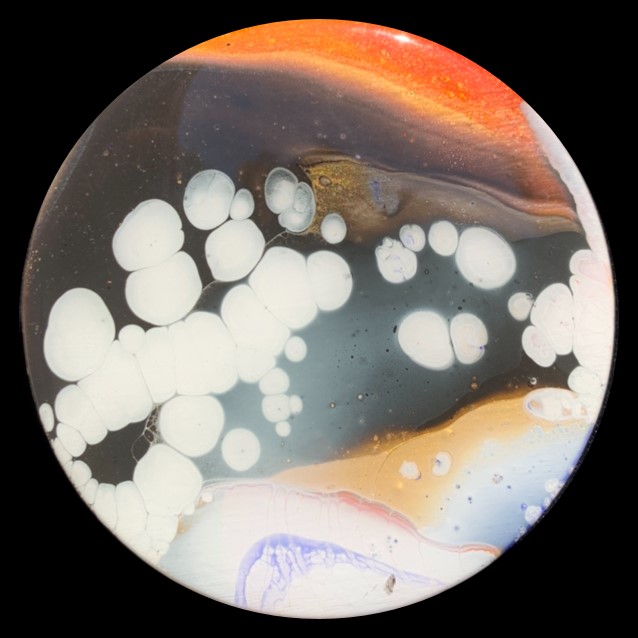Geode City 3 Fluid Art Coaster
