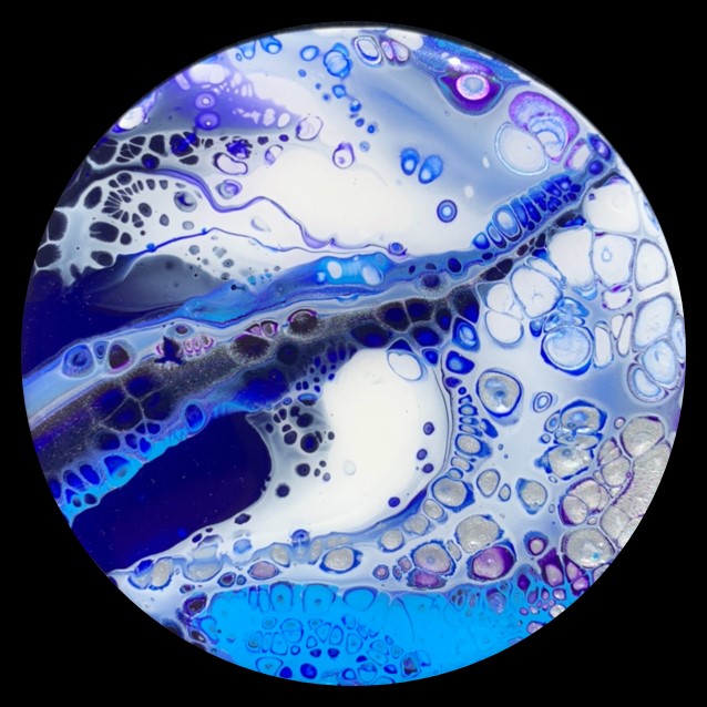 Moonlight 1 Fluid Art Coaster