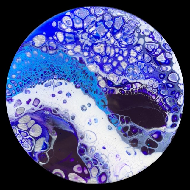 Moonlight 5 Fluid Art Coaster