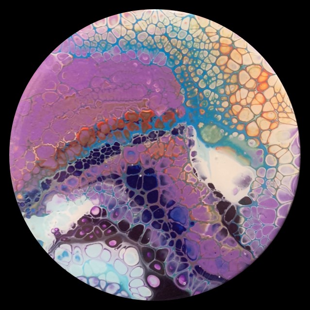 Purple Brick Road 4 Fluid Art Coaster