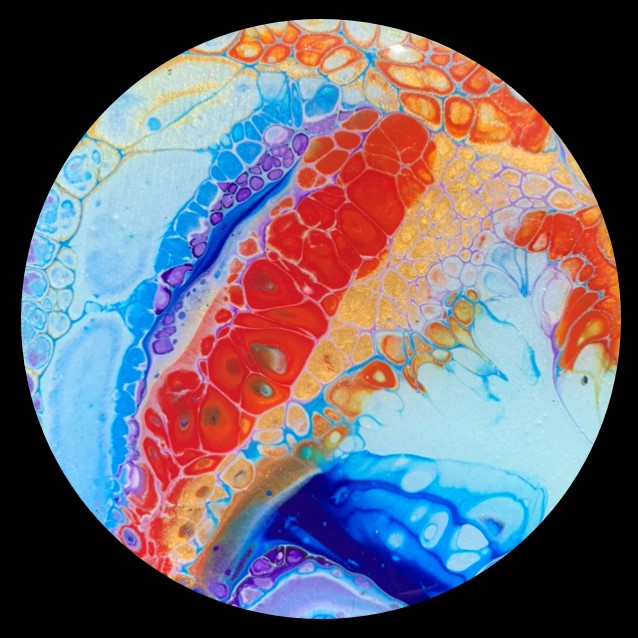 Red Oasis 1 Fluid Art Coaster
