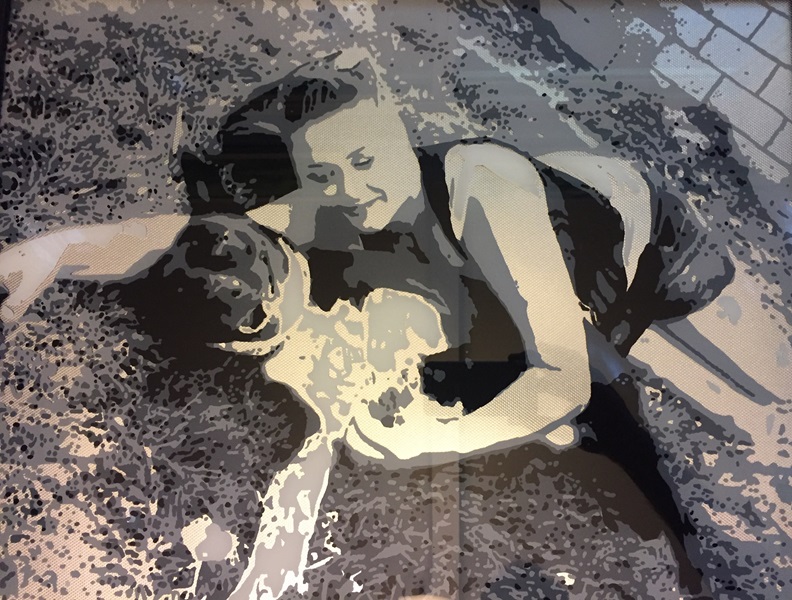 Tummy Rubs Fluid Art Painting
