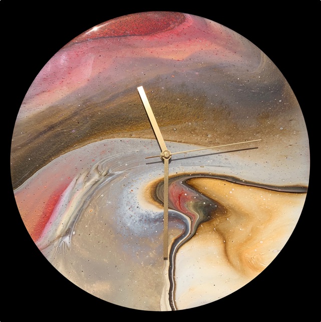 Twilight Fluid Art Clock